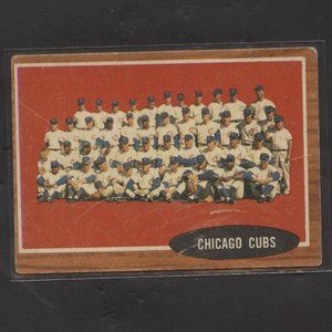 1962 TOPPS BASEBALL CHICAGO CUBS TEAM CARD